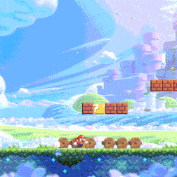 A gif of Mario obtaining a Super Mushroom in Super Mario Bros. Wonder.
