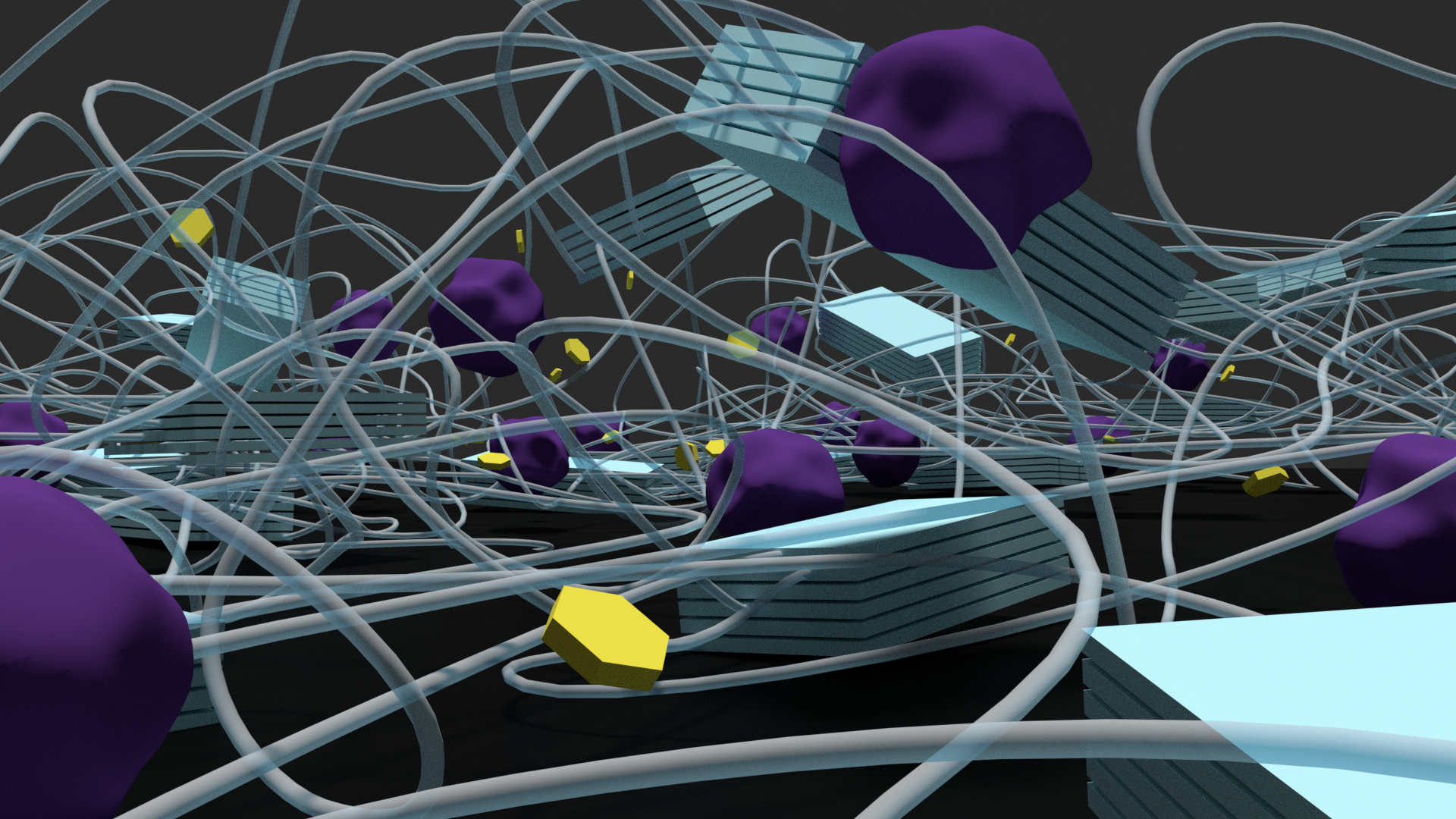 Renders of a biological space.